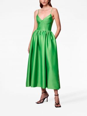 Satynowa sukienka koktajlowa bez rękawów Nicholas zielona