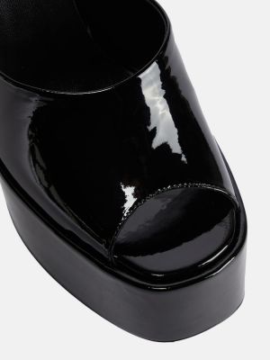 Kožne sandale od lakirane kože Paris Texas crna