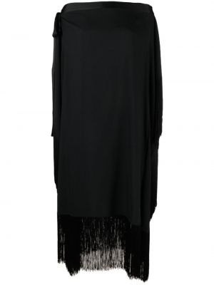 Sukienka długa z frędzli Taller Marmo czarna