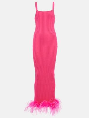 Sukienka długa w piórka Giuseppe Di Morabito różowa