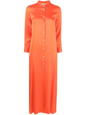 Satenska dolga obleka z gumbi Manuel Ritz oranžna
