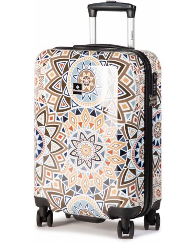 Kis kemény bőrönd SAXOLINE - Sx Mosaic Culture S 4W 1452H0.49.10 Fehér Színes