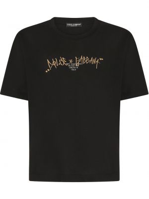 T-shirt med broderi Dolce & Gabbana svart