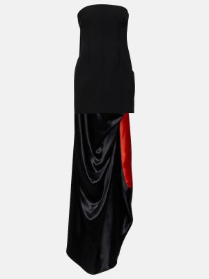 Drapované dlouhé šaty Ferragamo černé