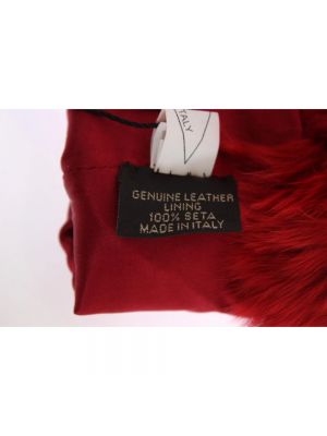 Rękawiczki z futerkiem Dolce And Gabbana czerwone