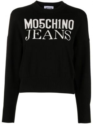 Sweter bawełniany żakardowy Moschino
