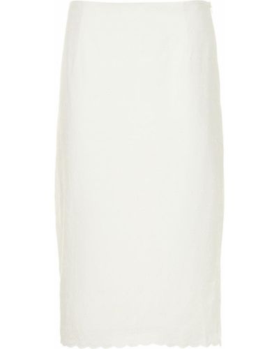 Bavlněné midi sukně na zip Miaou - bílá