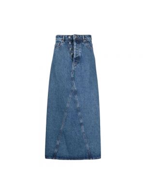 Niebieska dzianinowa spódnica jeansowa Ganni