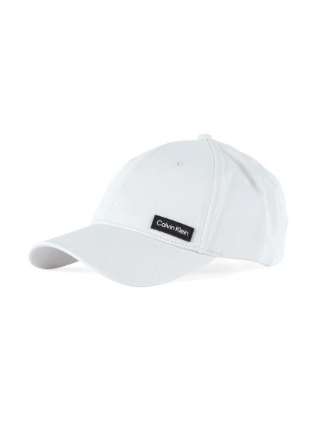Gorra de algodón Calvin Klein blanco