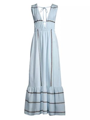 Синее длинное платье Lemlem