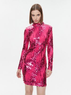 Slim fit koktejlové šaty Fracomina růžové