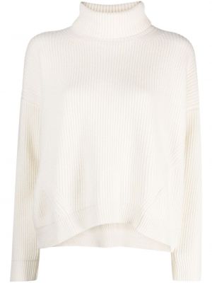 Hodvábny vlnený sveter Peserico biela