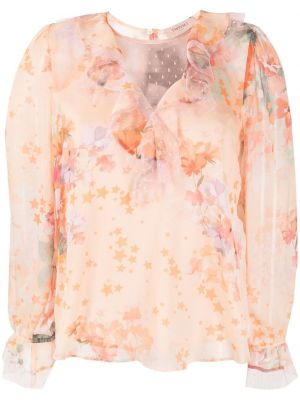 Bluza s cvetličnim vzorcem s potiskom z volani Twinset
