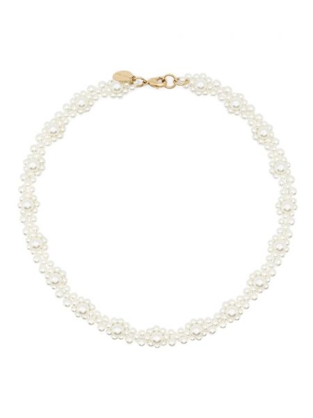 Zlatý náhrdelník s perlami Simone Rocha