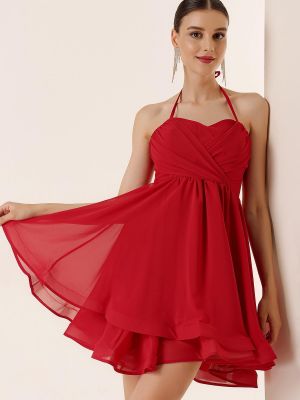 Šifonové mini šaty By Saygı červené
