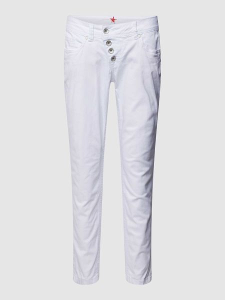 Spodnie slim fit Buena Vista białe