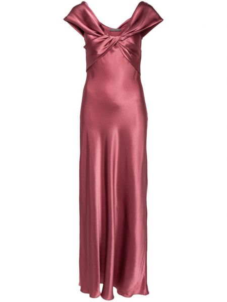Σατέν βραδινό φόρεμα Alberta Ferretti ροζ