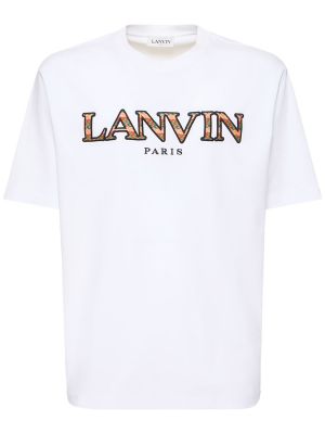 Pamuk işlemeli tişört Lanvin beyaz