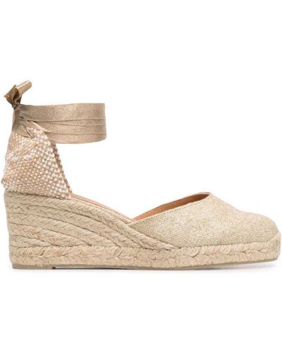 Espadrilky na kline Castañer zlatá