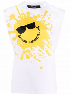 Tank top med print Karl Lagerfeld hvit