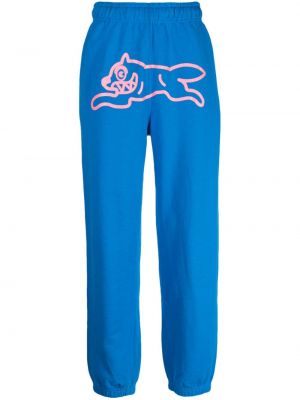 Памучни спортни панталони с принт Icecream синьо