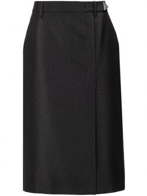 Midi sukně s knoflíky Prada černé