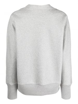 Woll pullover mit v-ausschnitt Antonelli grau