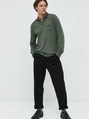Tričko s dlouhým rukávem s dlouhými rukávy Abercrombie & Fitch zelené