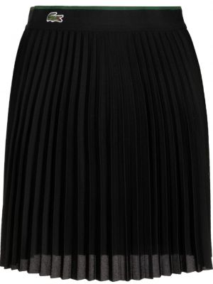 Plisované mini sukně s výšivkou Lacoste černé