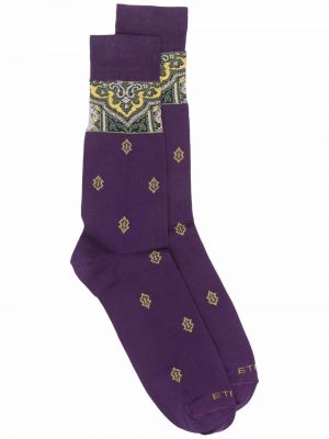 Calcetines de punto con estampado Etro violeta