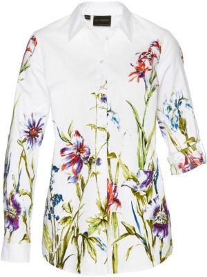 Блузка с воротником в цветочек с принтом Bpc Selection белая