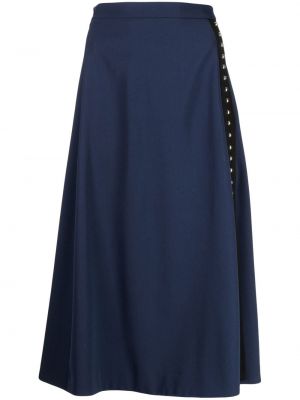 Vlnená midi sukňa Ports 1961 modrá
