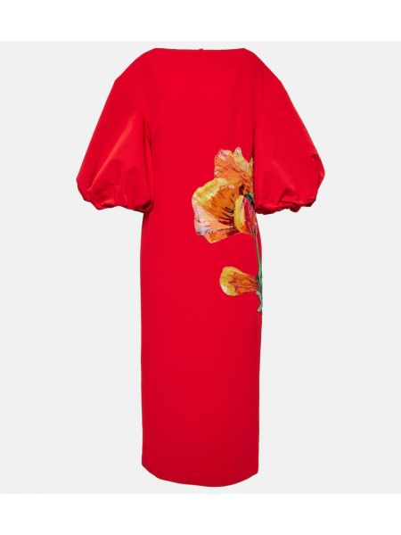 Kvetinové midi šaty s výšivkou Safiyaa červená