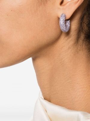 Boucles d'oreilles à imprimé à boucle Amina Muaddi violet