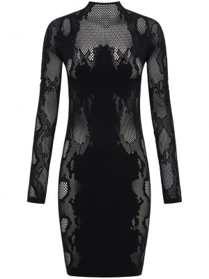 Čipkované priehľadné koktejlkové šaty Dion Lee čierna