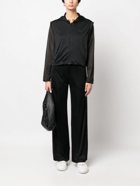 Bluza z kapturem z nadrukiem z siateczką Fendi czarna
