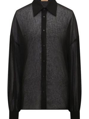 Шелковая блузка из вискозы Like Yana черная