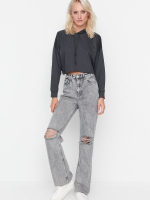Jeansy relaxed fit Trendyol szare