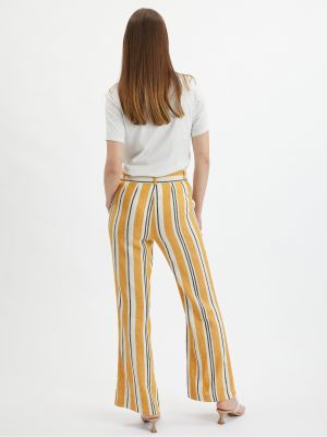 Pruhované lněné kalhoty Orsay oranžové