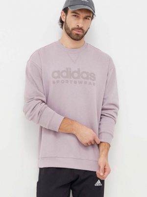 Bluza z nadrukiem Adidas fioletowa