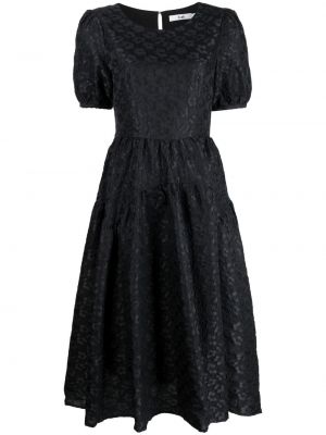 Расклешенное платье миди жаккардовое расклешенное B+ab, черное
