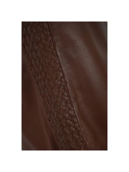 Falda de cuero Max Mara Weekend marrón