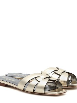Kožne cipele Saint Laurent zlatna
