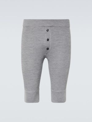 Volnene kratke hlače z gumbi Dolce&gabbana siva
