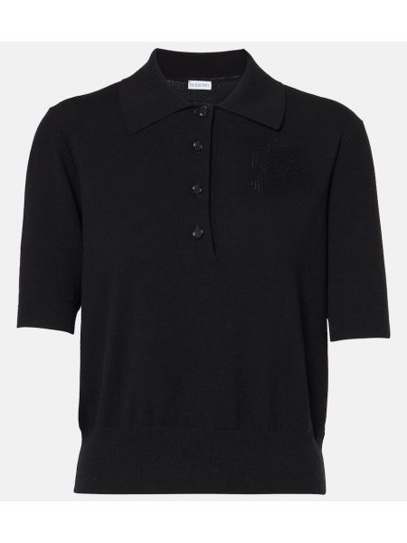 Poloshirt i bomuld Burberry sort