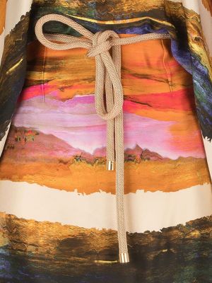 Raštuotas dryžuotas suknele su abstrakčiu raštu Silvia Tcherassi oranžinė