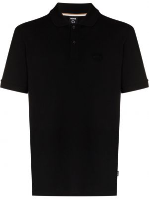 Poloshirt med broderier Boss sort