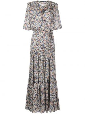 Květinové hedvábné šaty s potiskem Veronica Beard