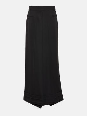 Vlnená dlhá sukňa Balenciaga čierna
