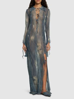 Σατέν μάξι φόρεμα με σχέδιο Acne Studios